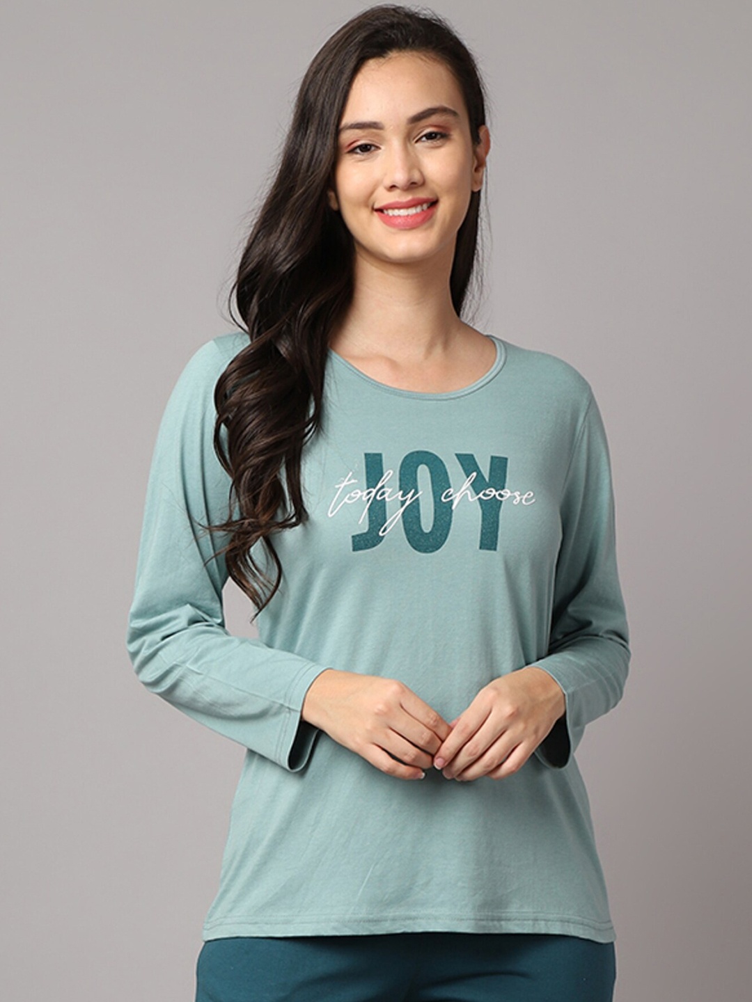

Kanvin Women Green Printed Lounge Tshirts