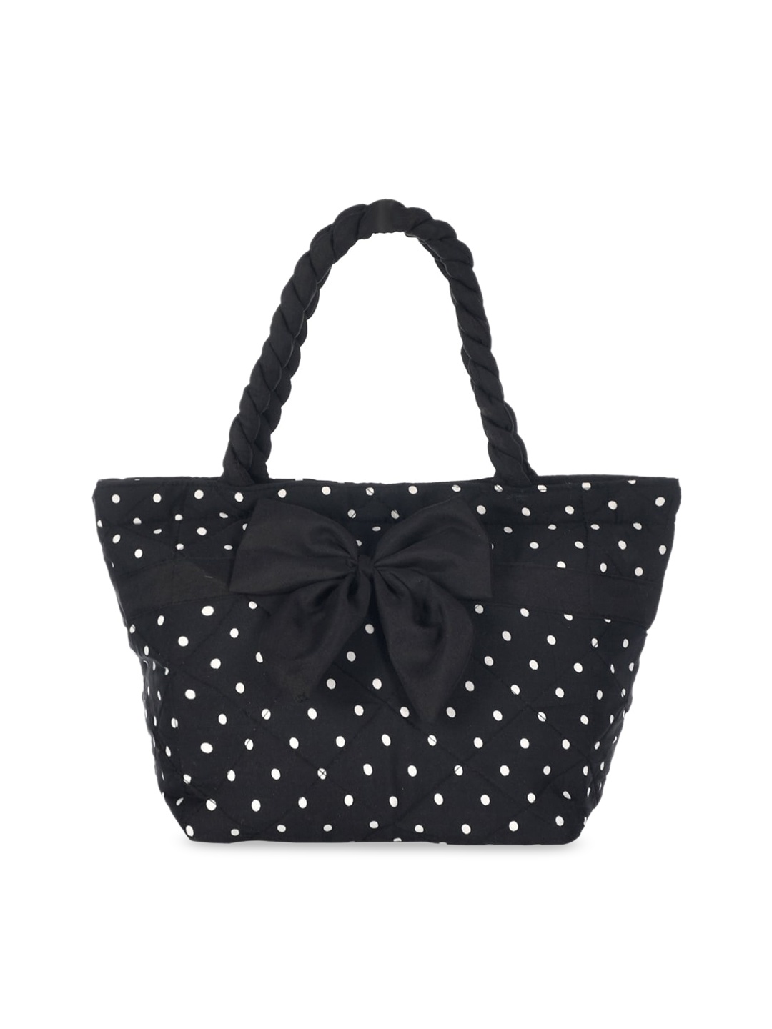 

Kuber Industries Black Embellished Swagger Shoulder Bag with Bow Detail