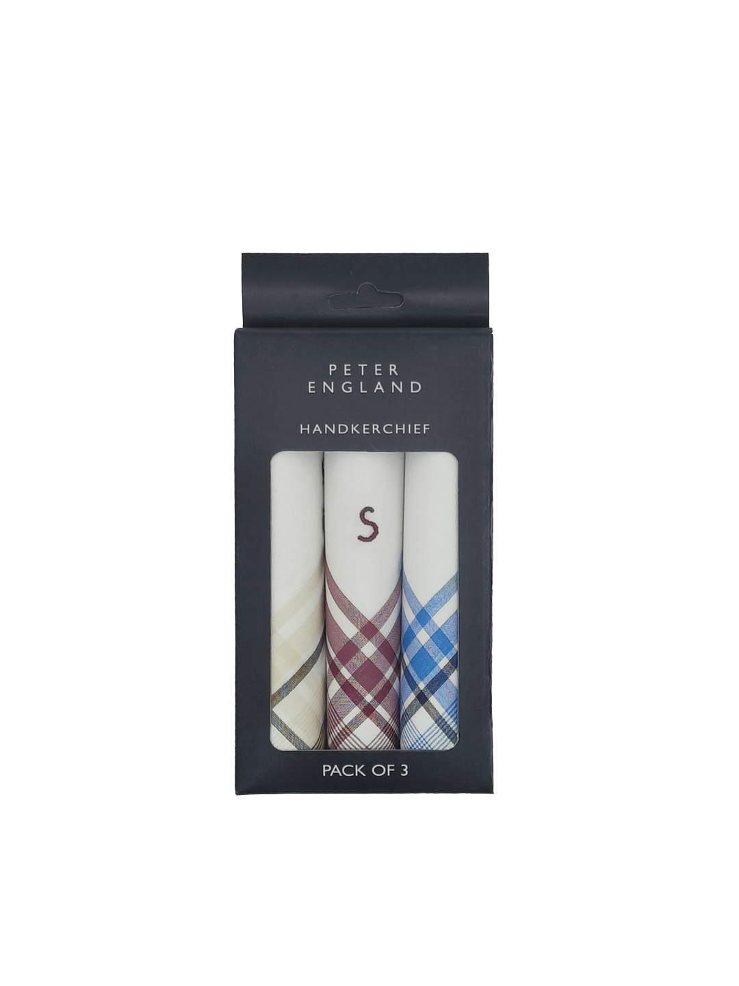 

Peter England Men Pack Of 3 White Embroidered Cotton Handkerchief
