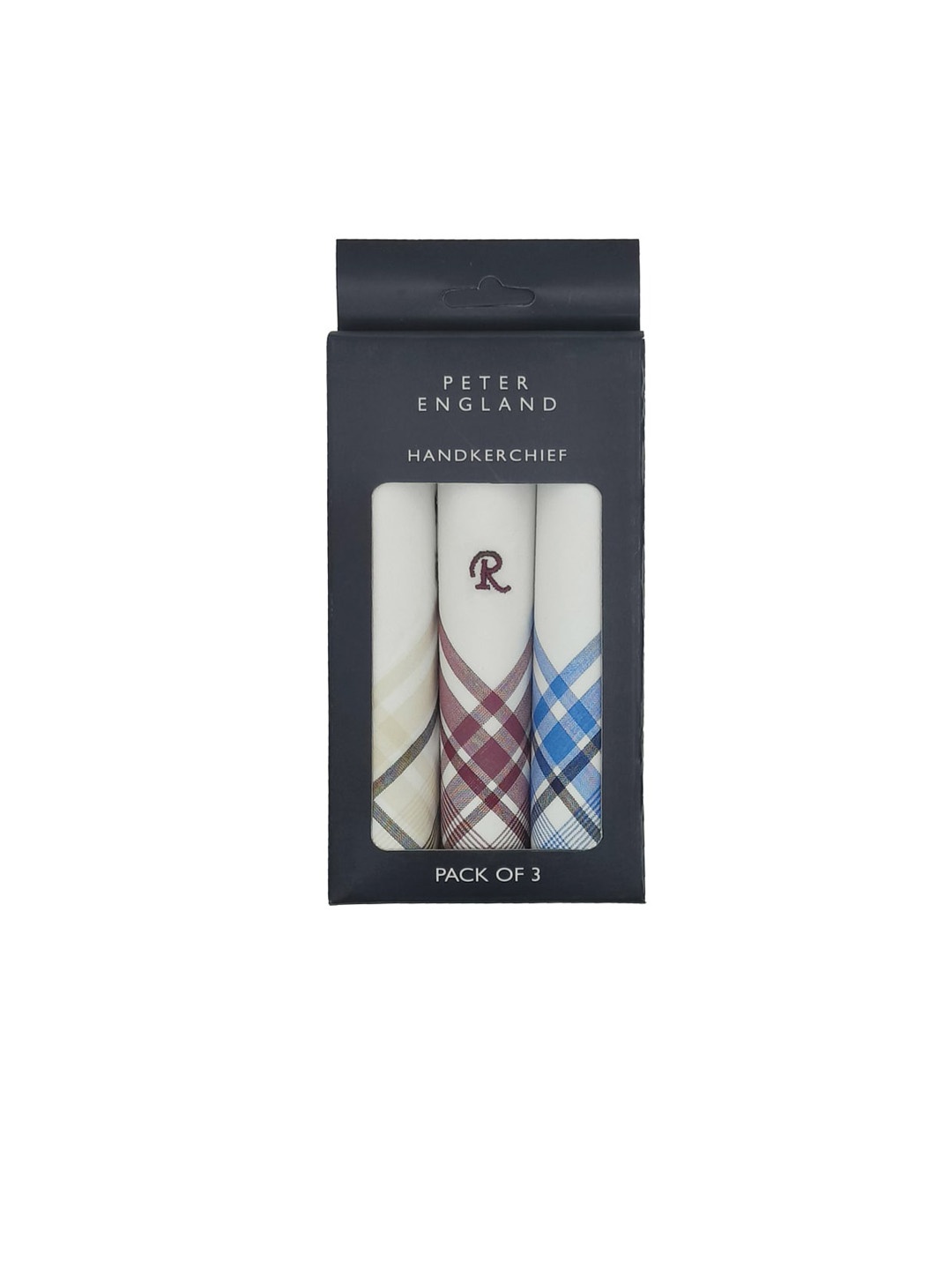 

Peter England Men Pack Of 3 Solid Cotton Handkerchief, White