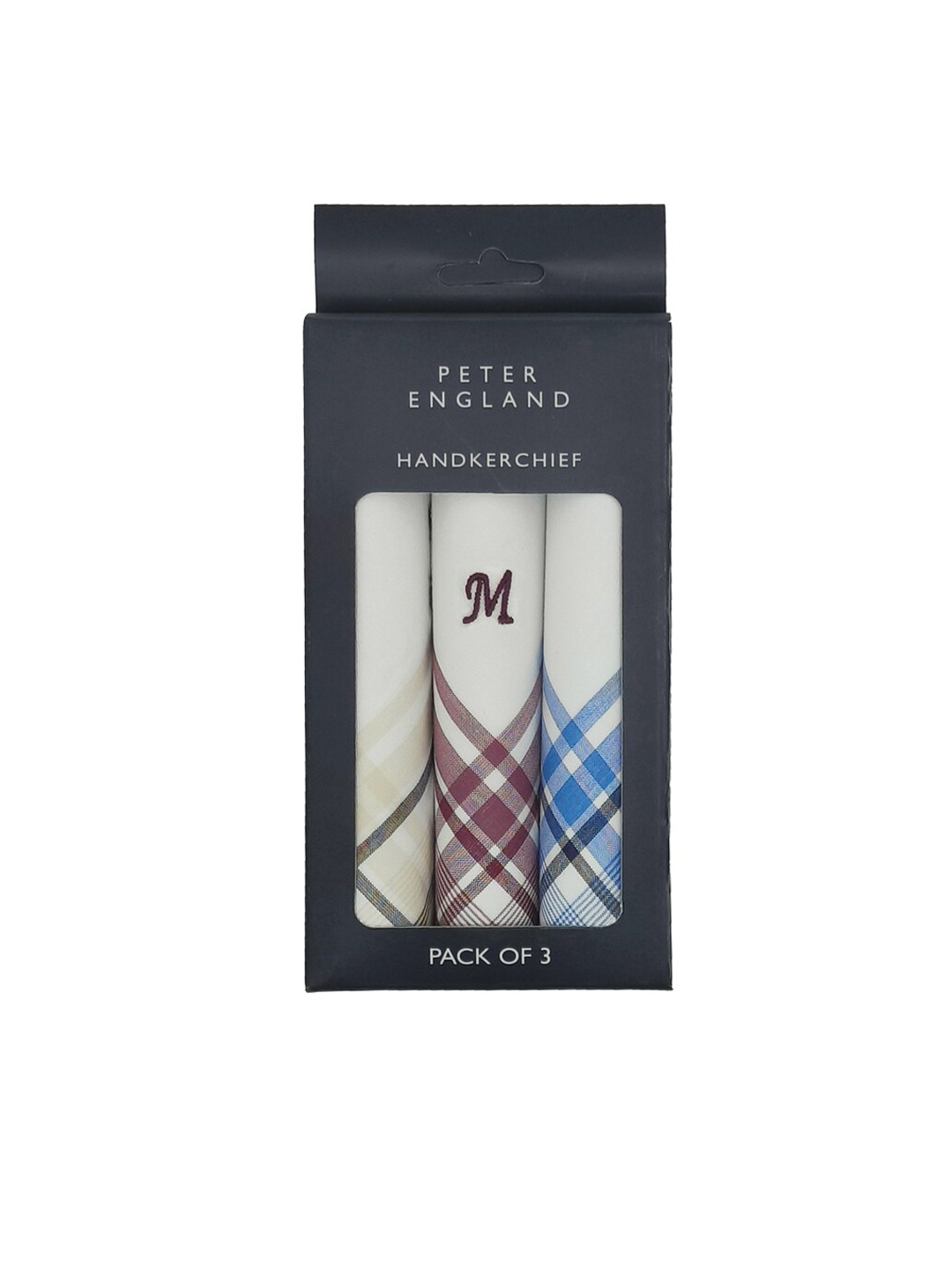 

Peter England Men Pack Of 3 Striped Cotton Handkerchiefs, White