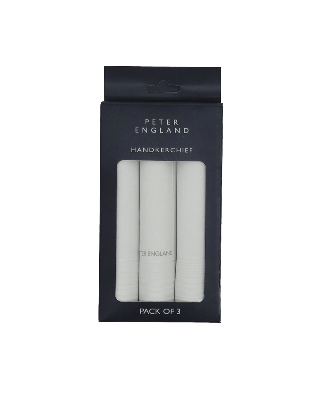 

Peter England Men Pack Of 3 White Striped Cotton Handkerchiefs