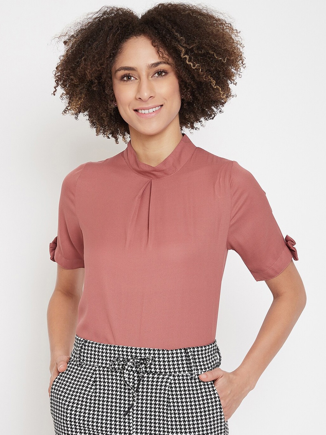 

La Zoire Pink Georgette Casual Top