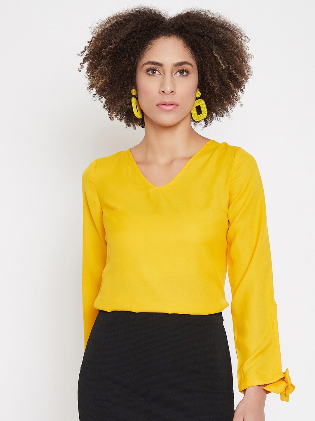 

La Zoire Women Mustard Yellow Georgette Top