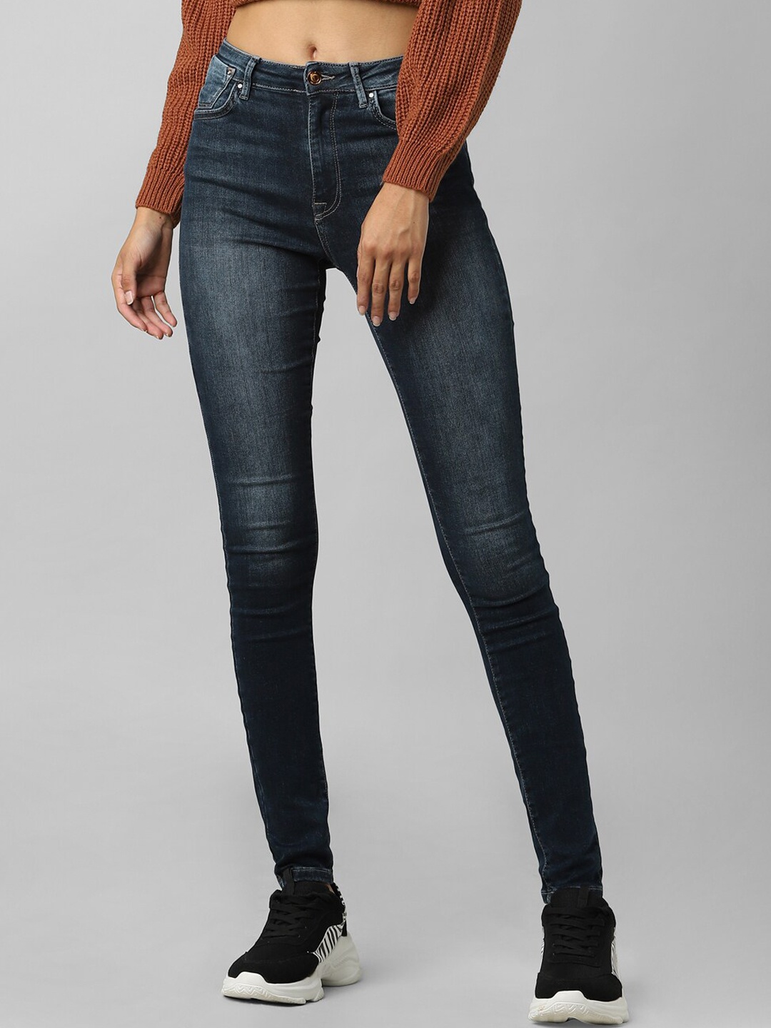 

ONLY Women Blue Skinny Fit Light Fade Jeans