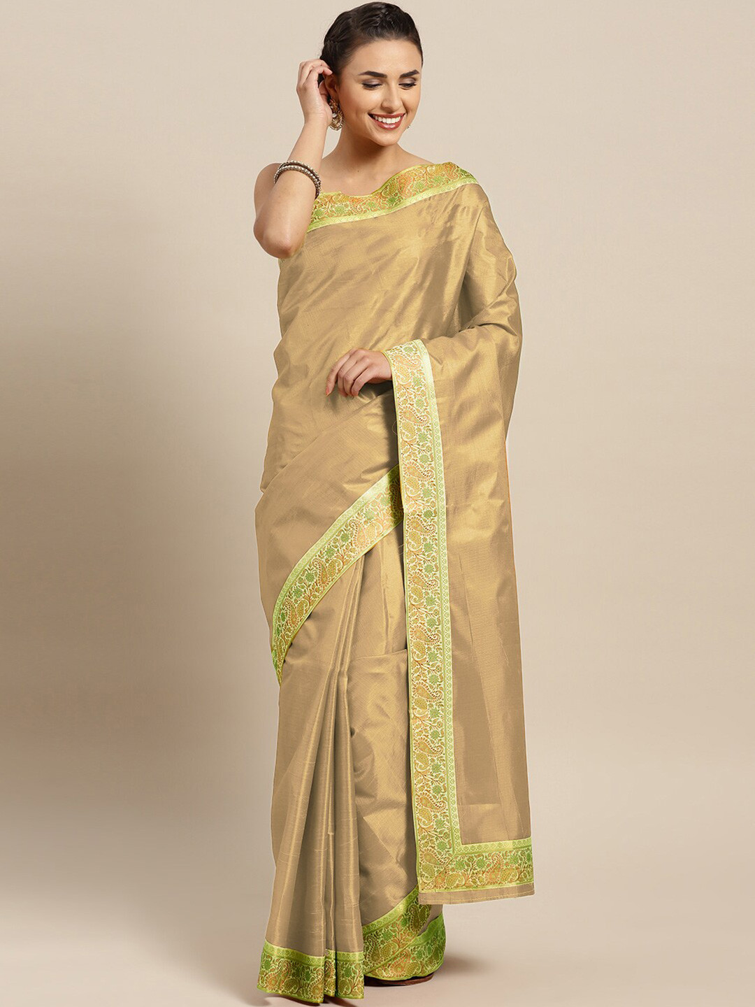 

Chhabra 555 Women Beige Sarees