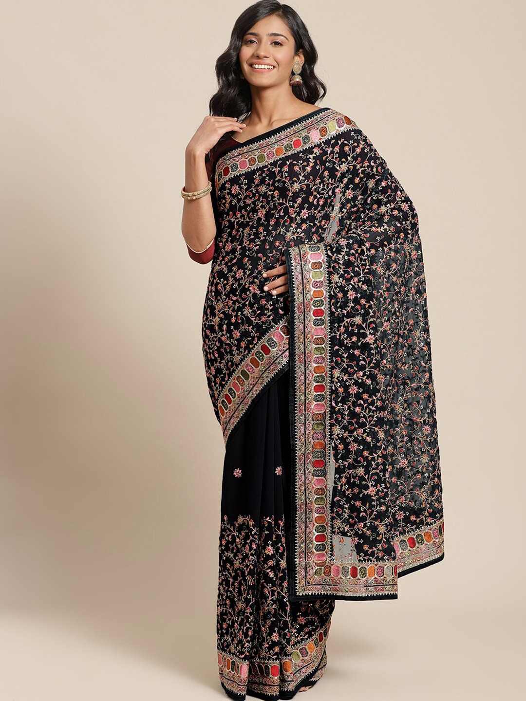 

Chhabra 555 Women Black Sarees