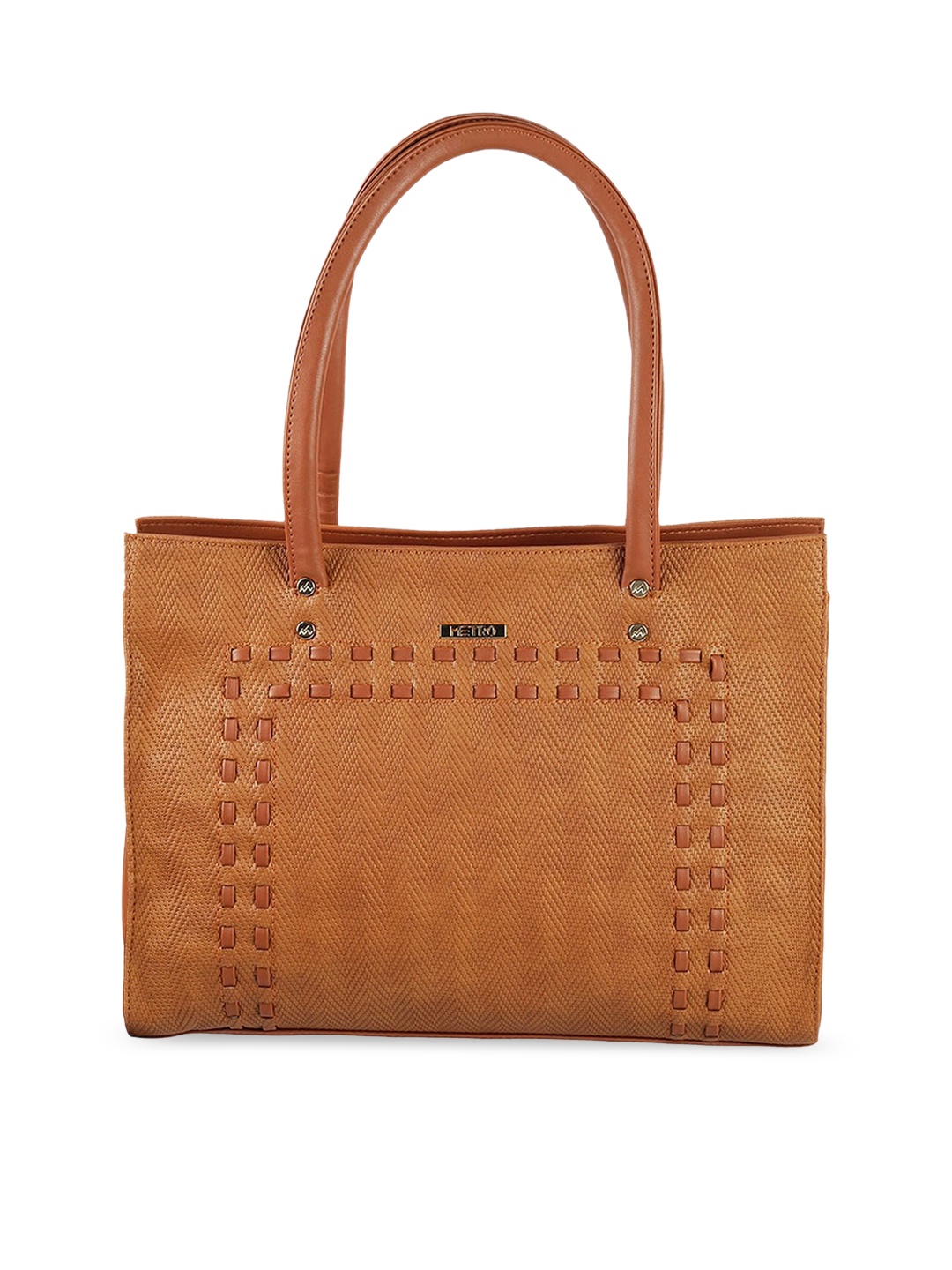 

Metro Tan Textured Oversized Structured Handheld Bag