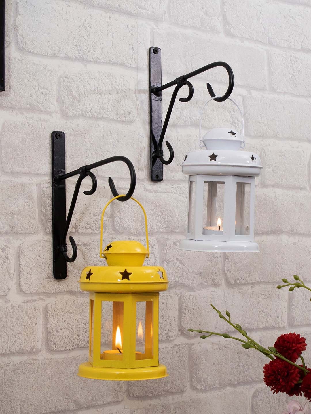 

Homesake Pack of 2 Yellow & White Candle Holders