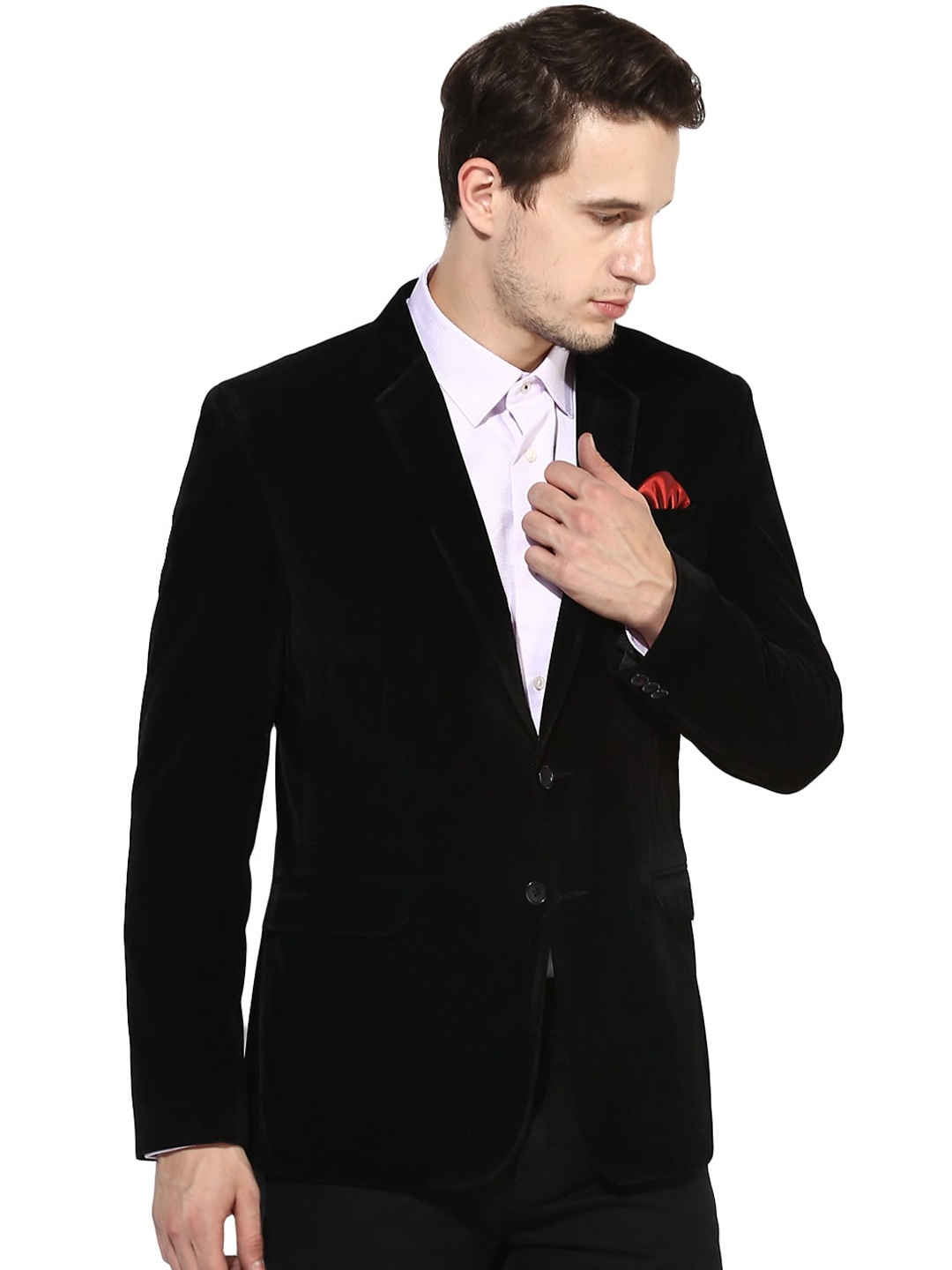 

Hangup Men Black Solid Single Breasted Blazers