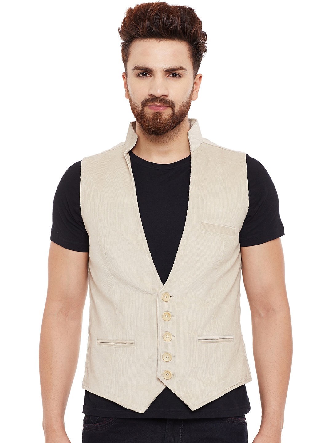 

even Beige Slim Fit Waistcoat