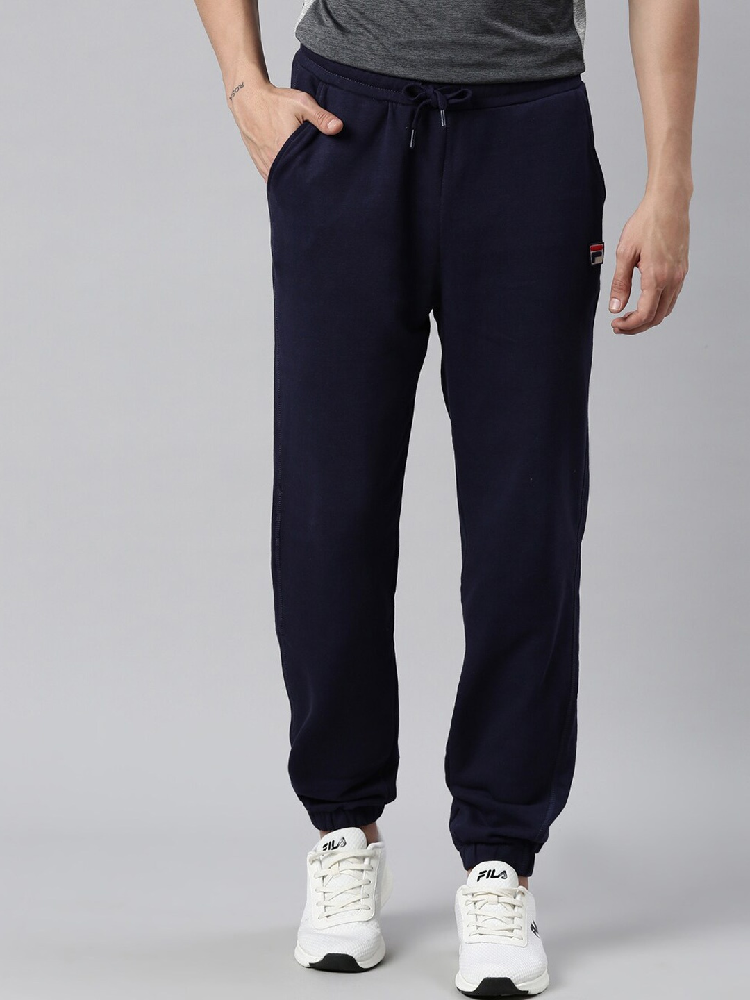 

FILA Men Blue Solid Cotton Joggers