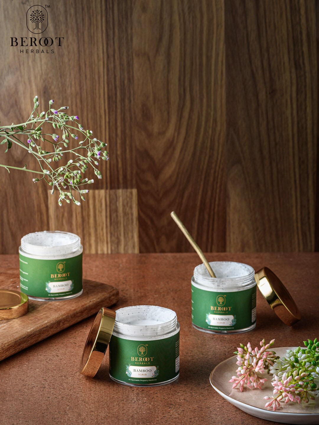

BEROOT HERBALS Pack Of 3 Bamboo Scrub 300g, White