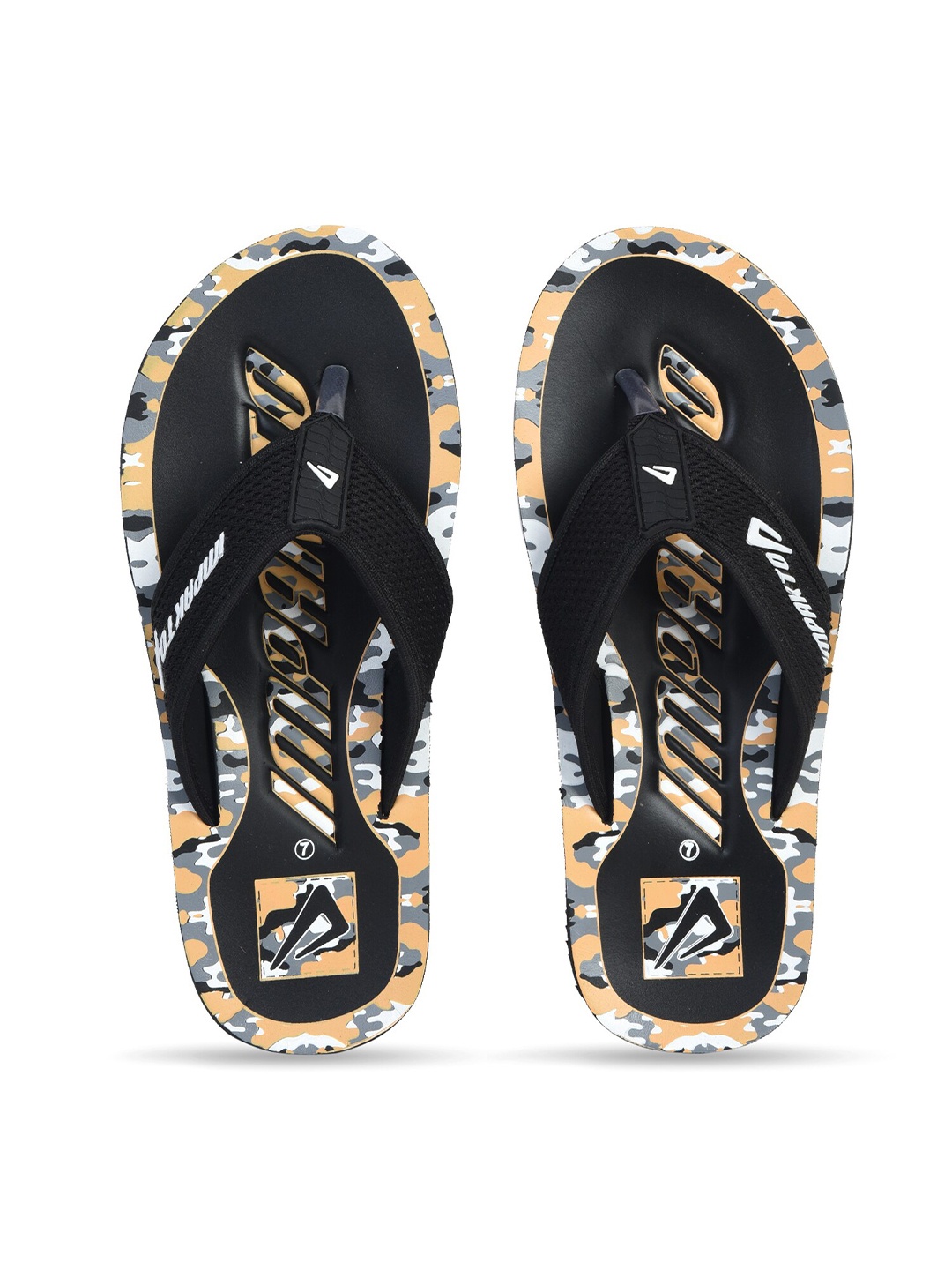 

IMPAKTO Men Black & White Printed Thong Flip-Flops