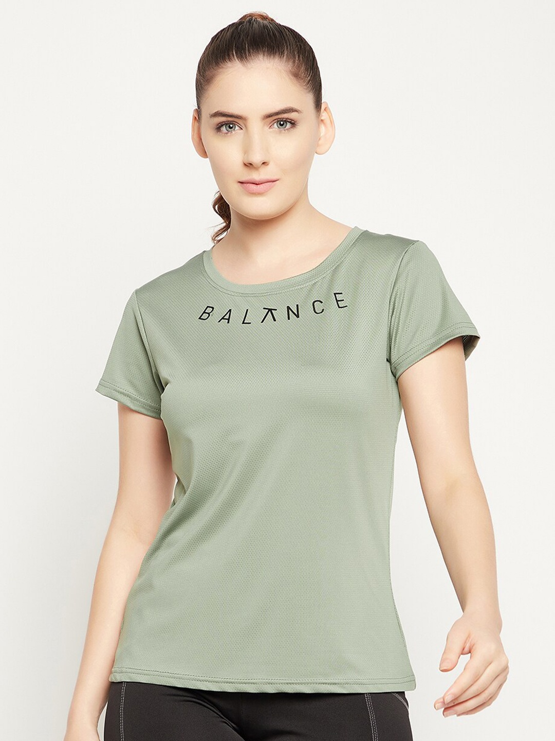 

Clovia Women Green Slim Fit T-shirt