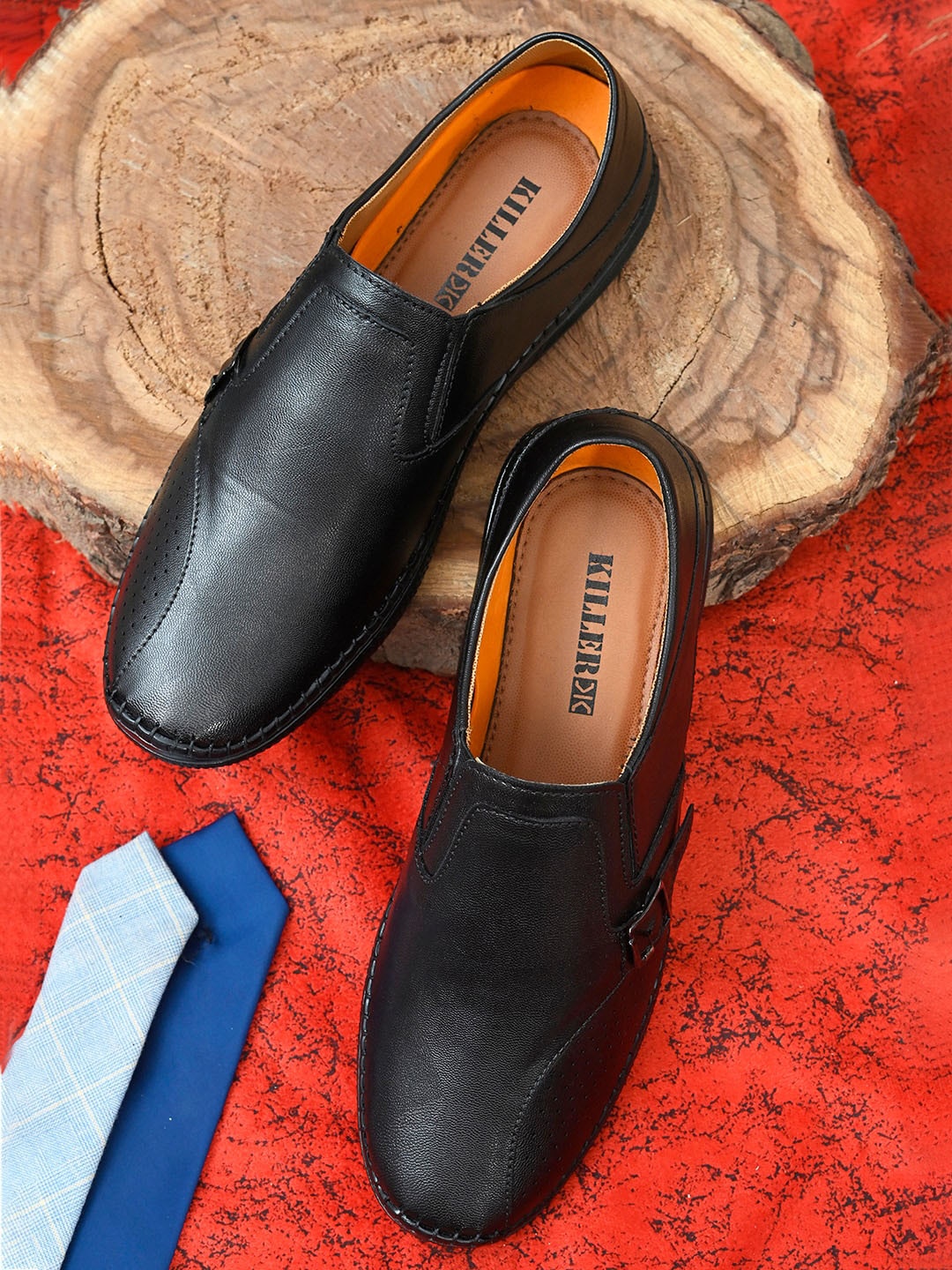 

Killer Men Black Solid Comfort-Fit Formal Slip-On Shoes