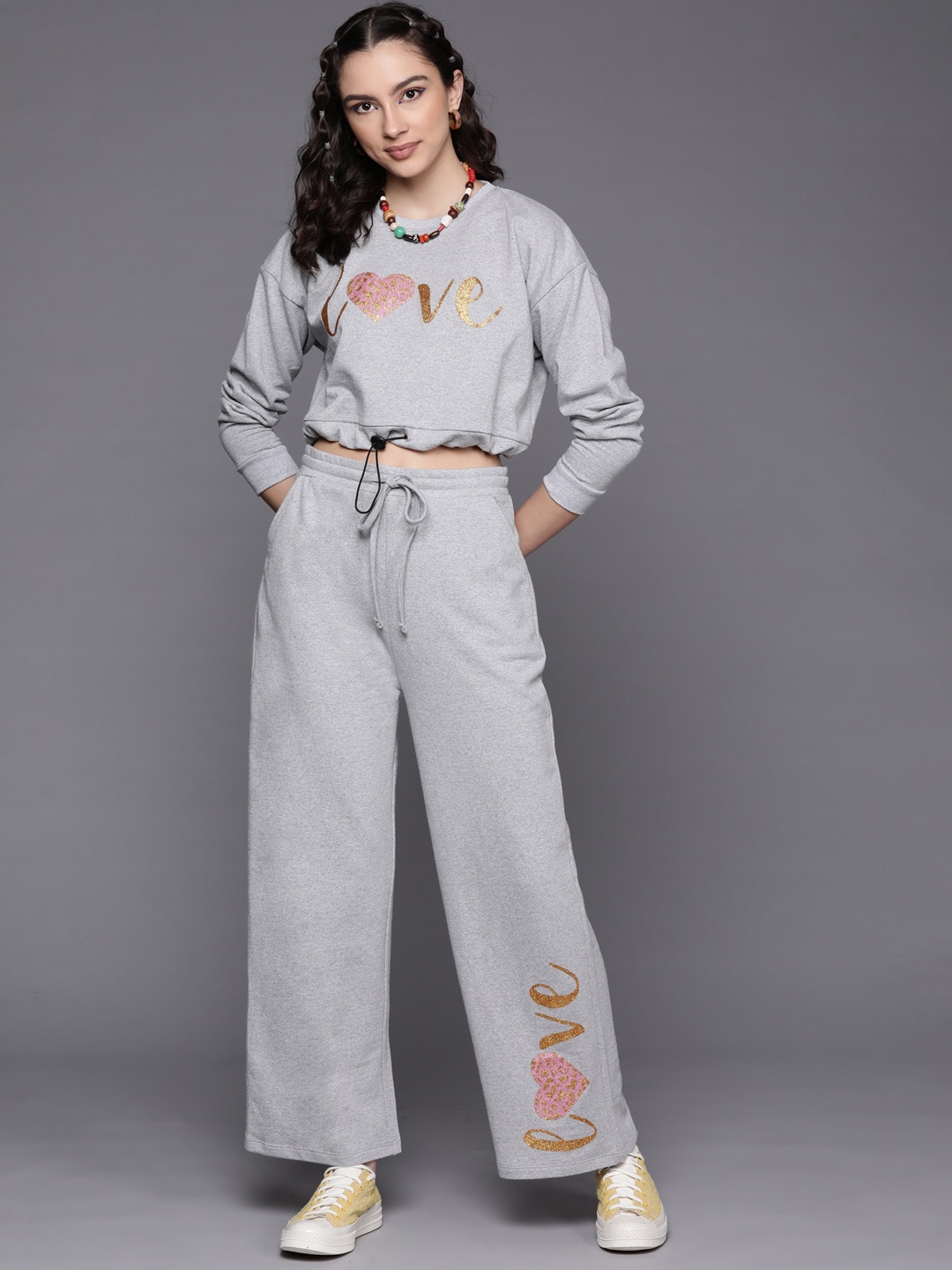 

SASSAFRAS Women Grey Printed Co-Ord Set