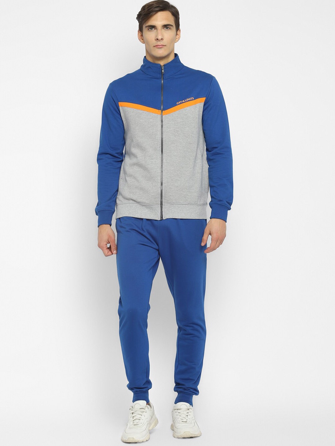 

OFF LIMITS Men Blue & Grey Printed Tracksuits