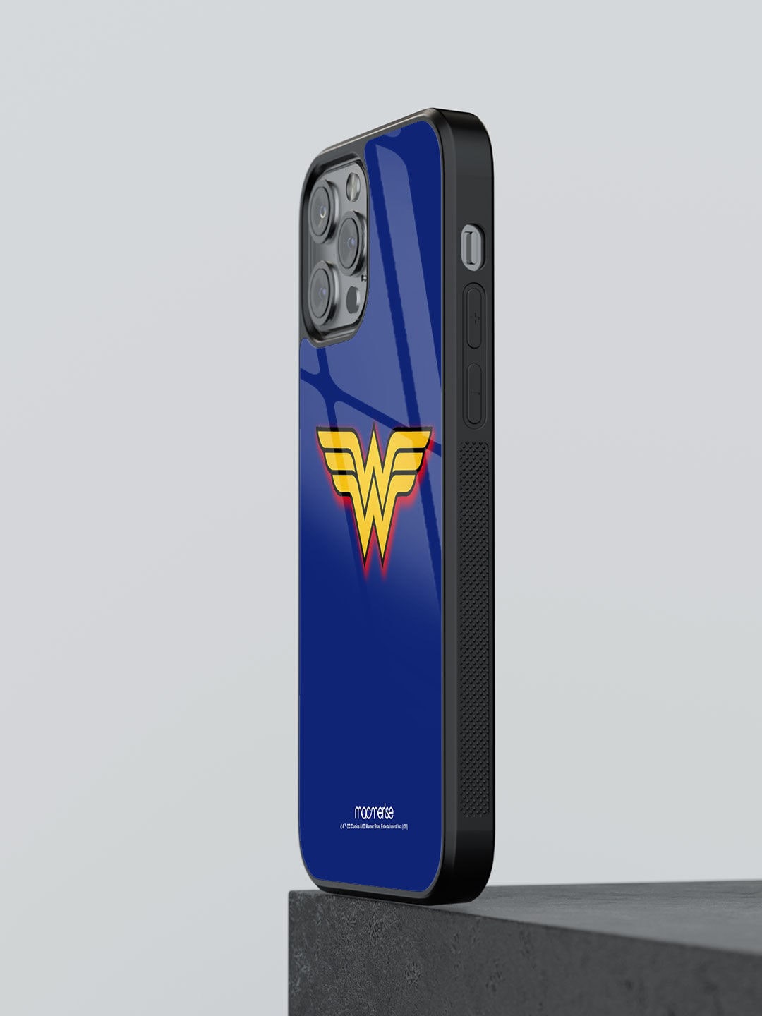 

macmerise Blue Wonder Woman Logo iPhone 12 Pro Glass Back Case