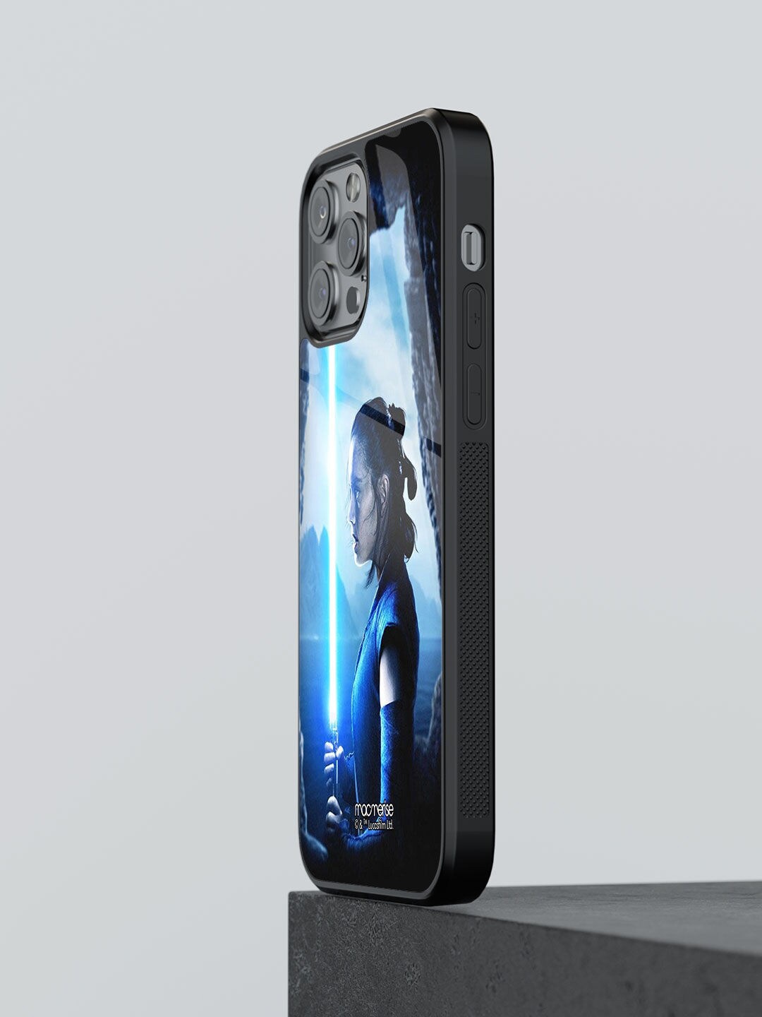 

macmerise Blue Light Saber Printed iPhone 13 Pro Glass Back Case