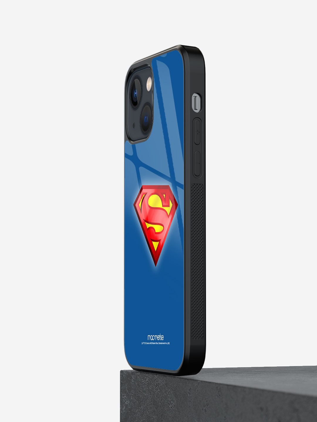 

macmerise Blue & Red Superman Printed iPhone 13 Glass Back Case