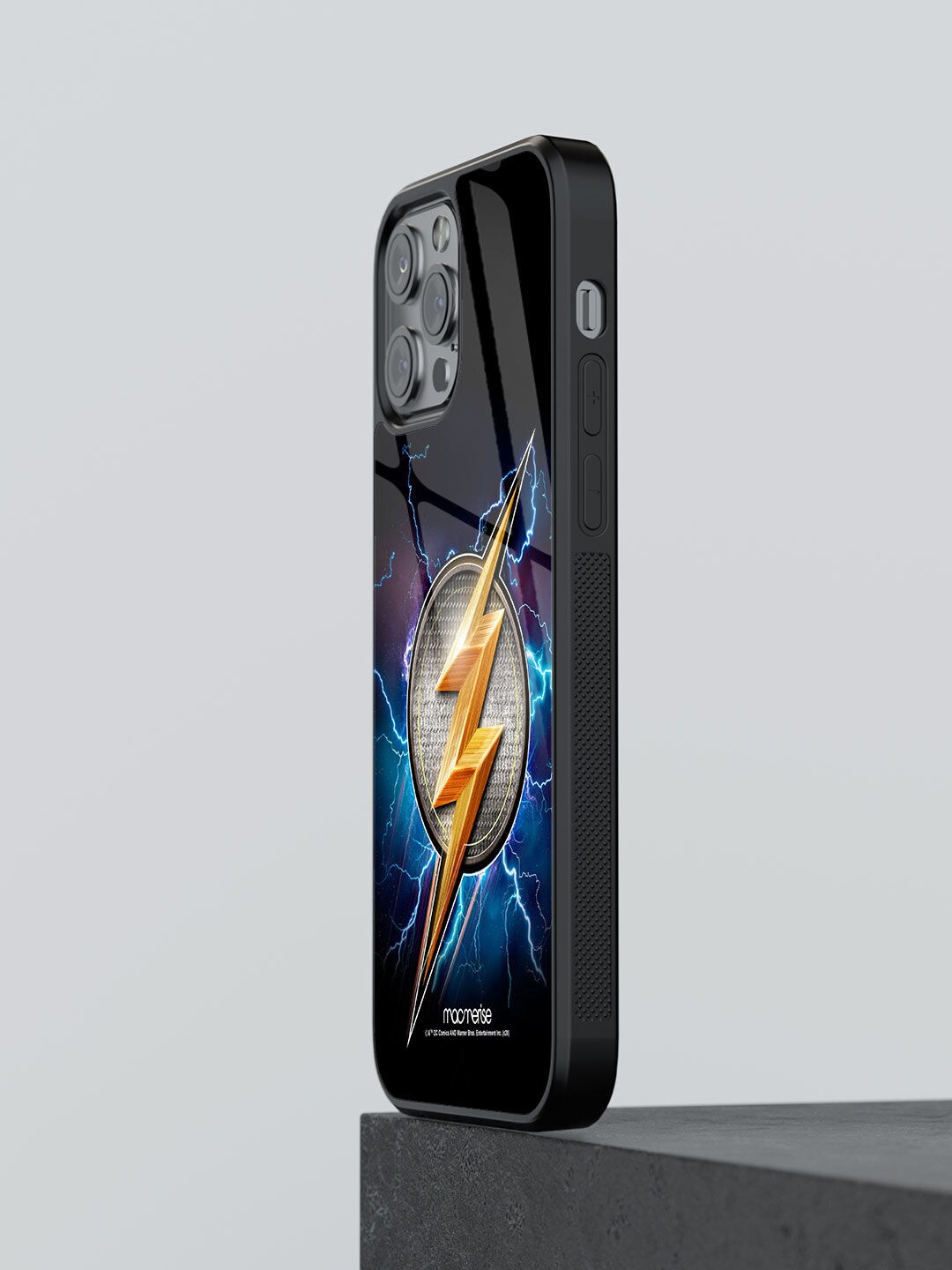 

macmerise Black & Blue Flash Storm Printed iPhone 12 Pro Back Case