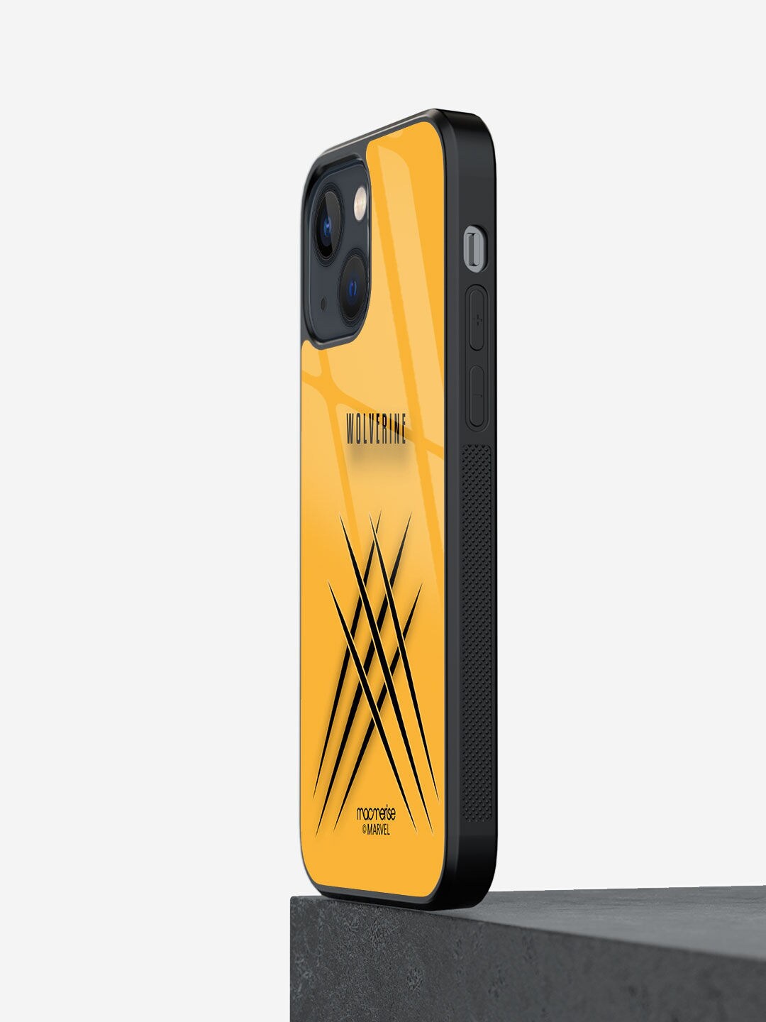 macmerise Yellow Printed Minimalistic Wolverine iPhone 13 Mini Back Case