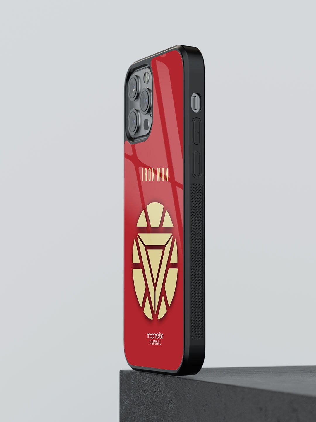 

macmerise Red & Beige Minimalistic Ironman iPhone 12 Pro Back Case