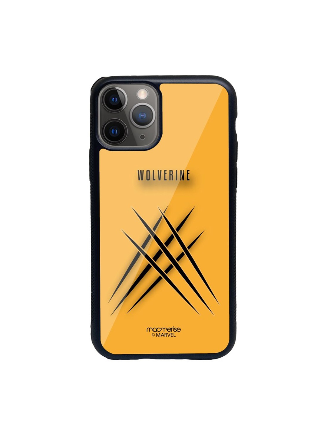 

macmerise Black & Yellow Printed Wolverine Glass iPhone 11 Pro Back Case