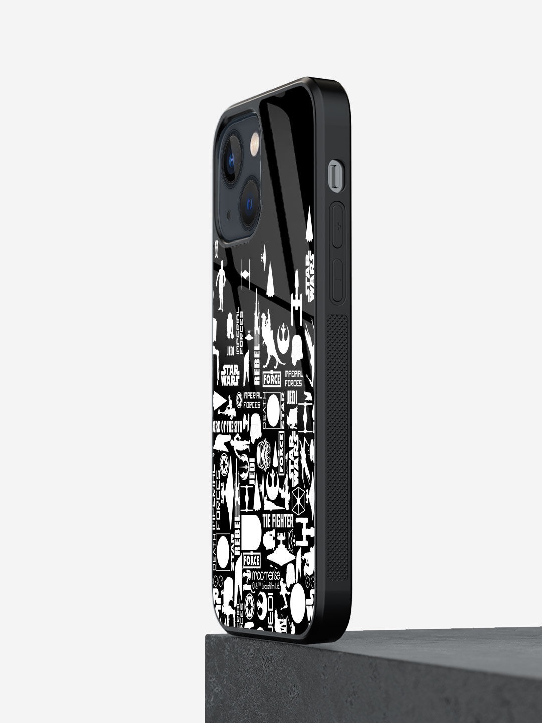

macmerise Black & White Printed iPhone 13 Mini Glass Back Case