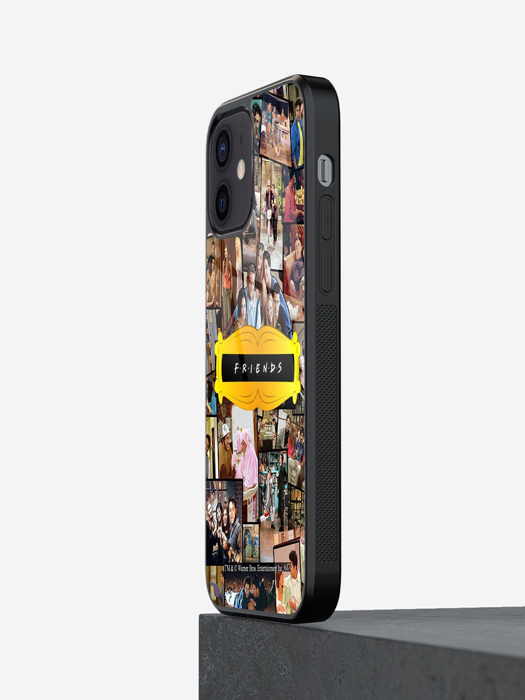 

macmerise Black Printed Glass iPhone 12 Mini Back Case