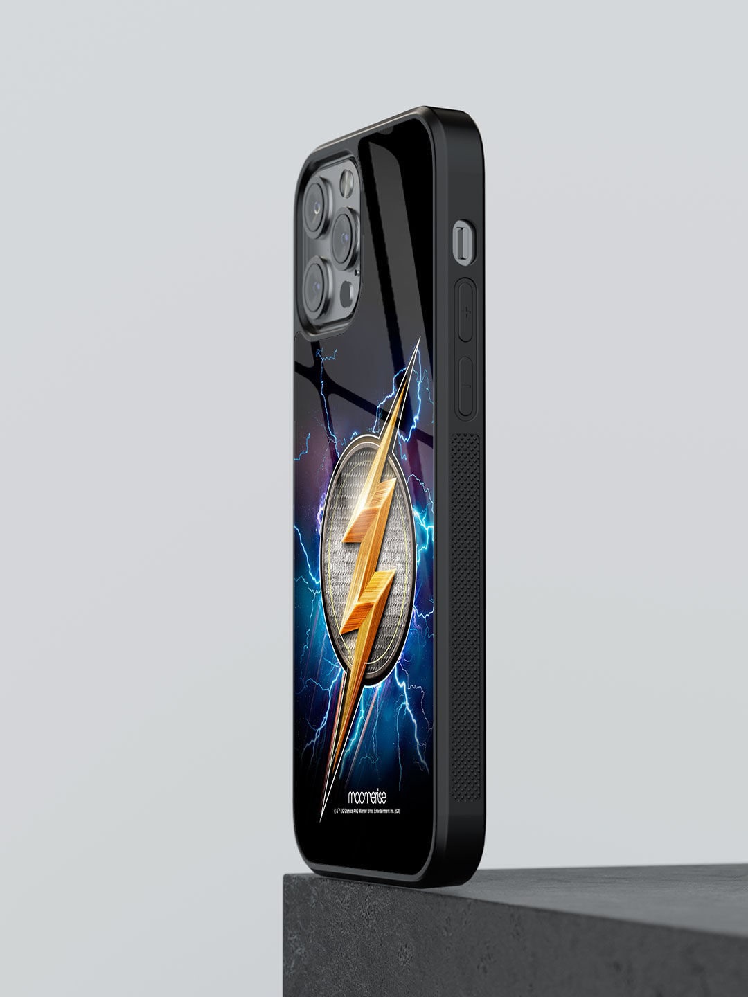 

macmerise Adults Black Printed Flash Storm Glass iphone 13 Pro Max Phone Case