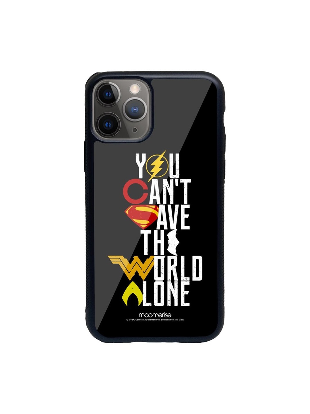 

macmerise Black & White Printed Justice League Motto Glass iPhone 11 Pro Back Case