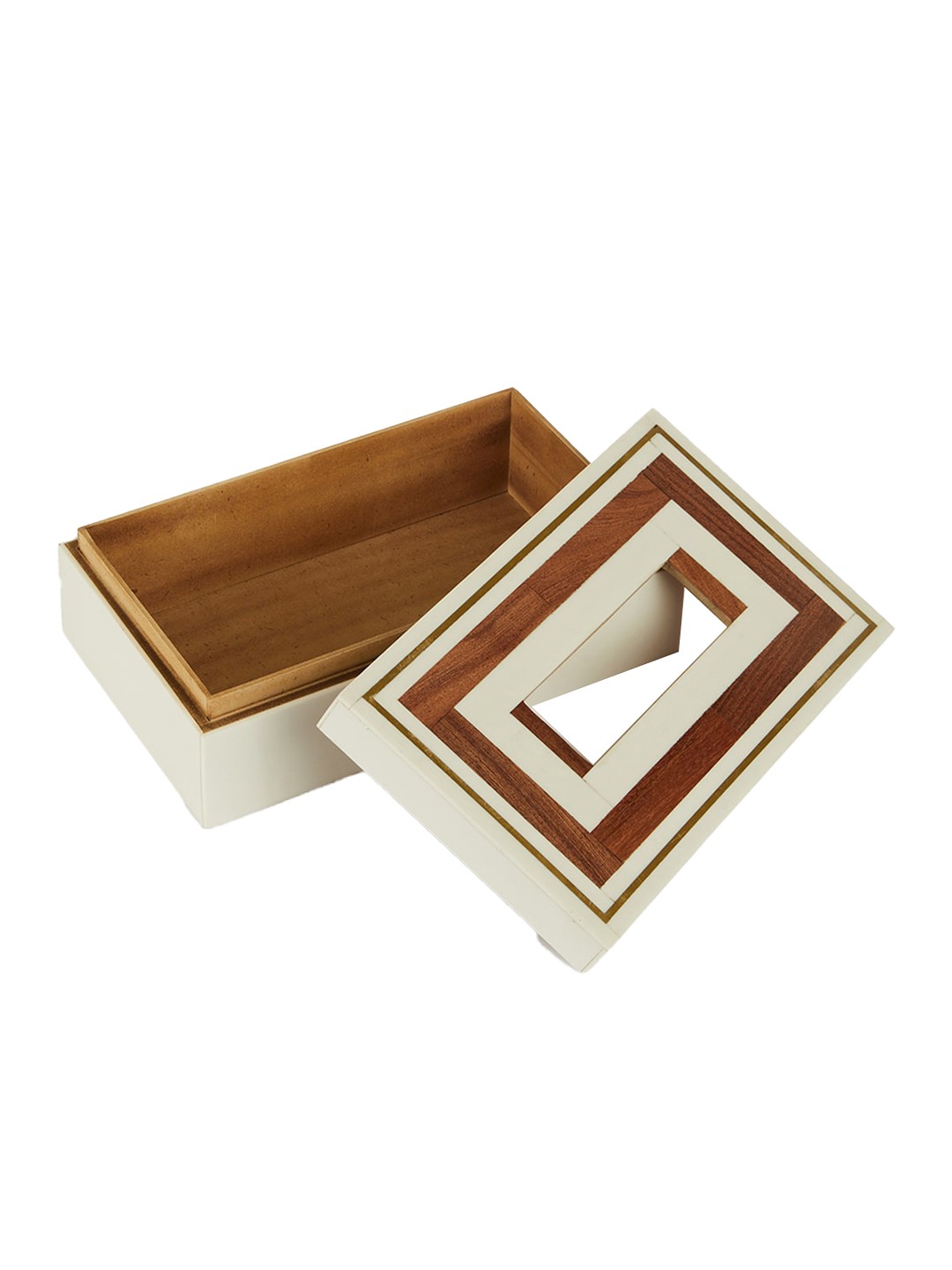 

Fabindia Brown Colourblock Wood Tissue Holder