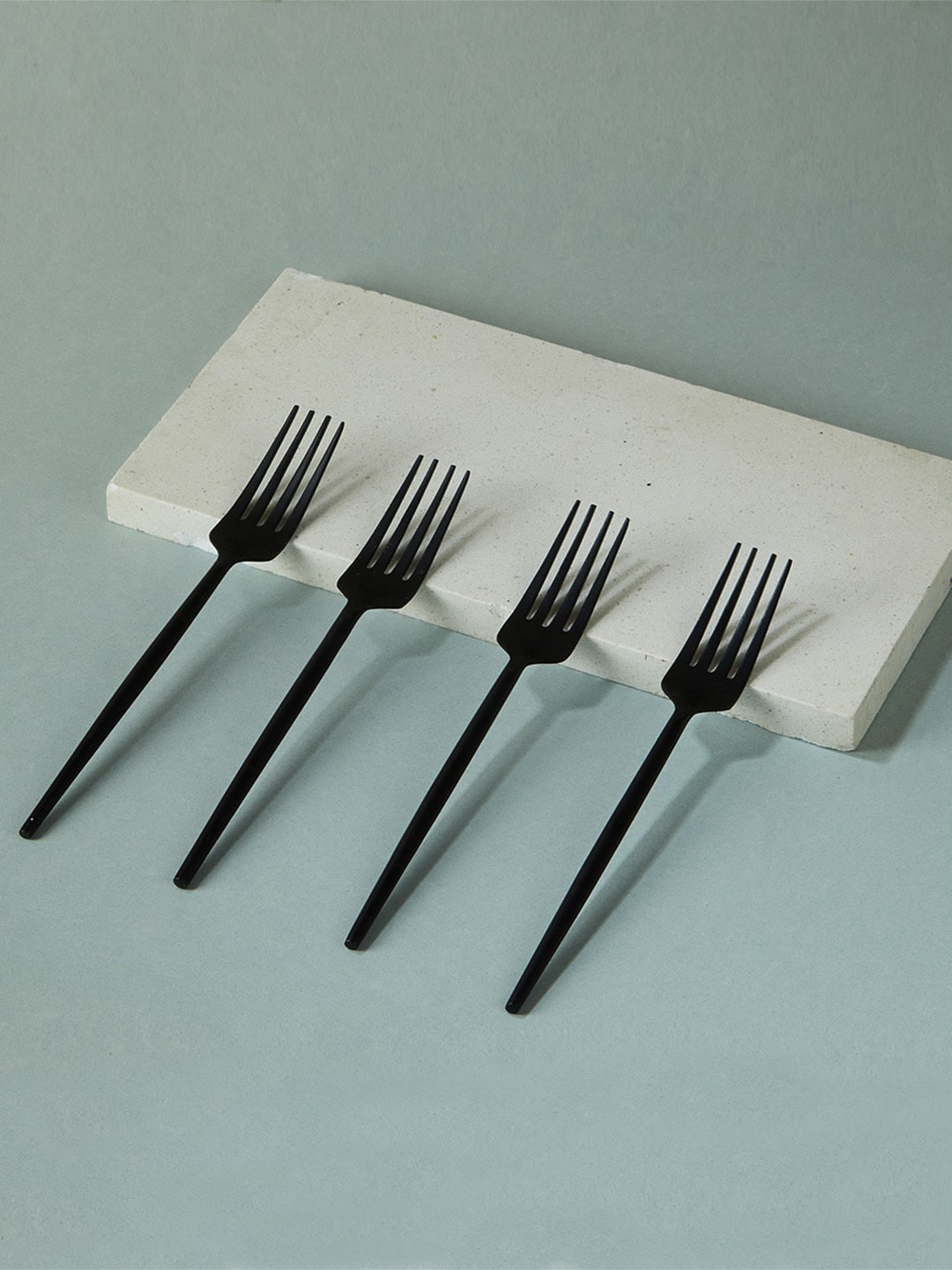 

Fabindia Black Set of 4 Solid Steel Forks