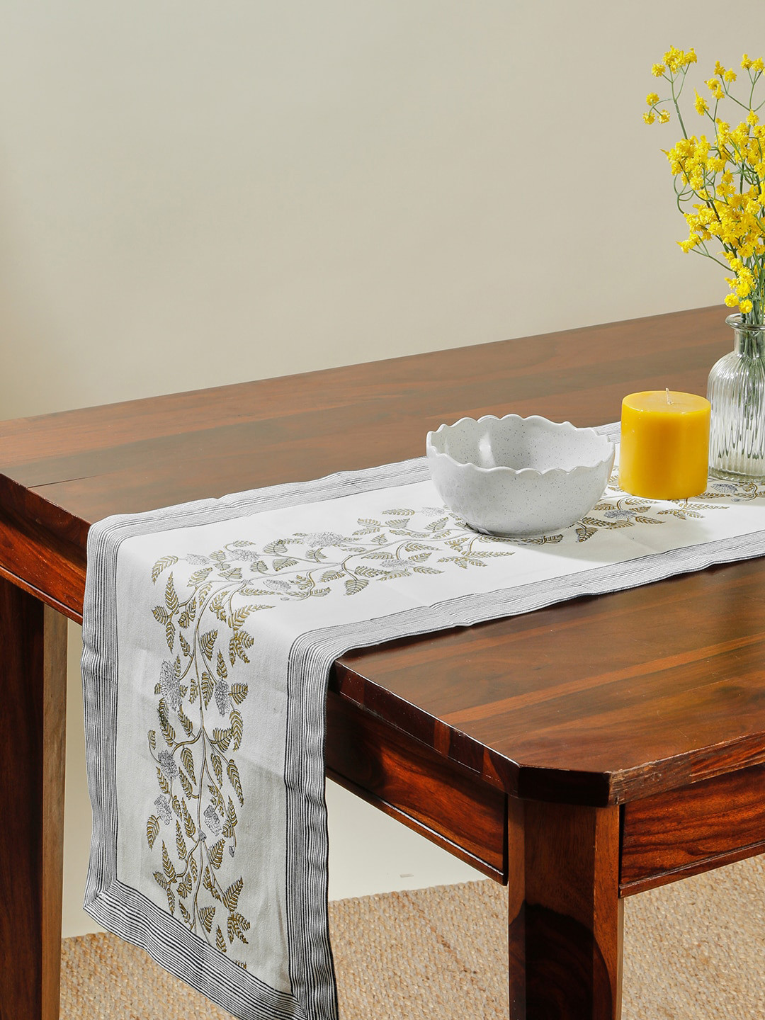 

Fabindia Blue Printed Cotton Table Runner