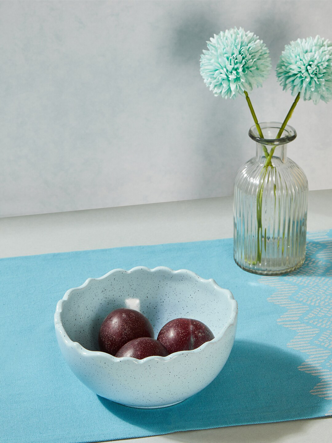 

Fabindia Blue Solid Serving Bowl