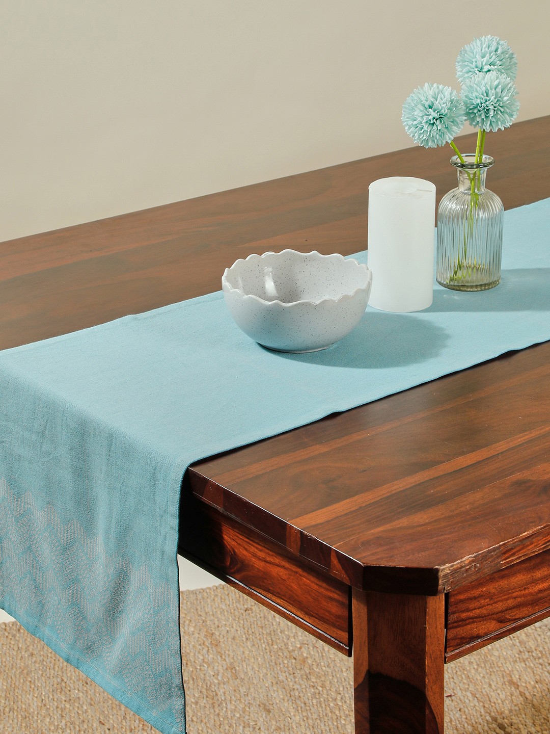 

Fabindia Blue Printed Cotton Table Runners