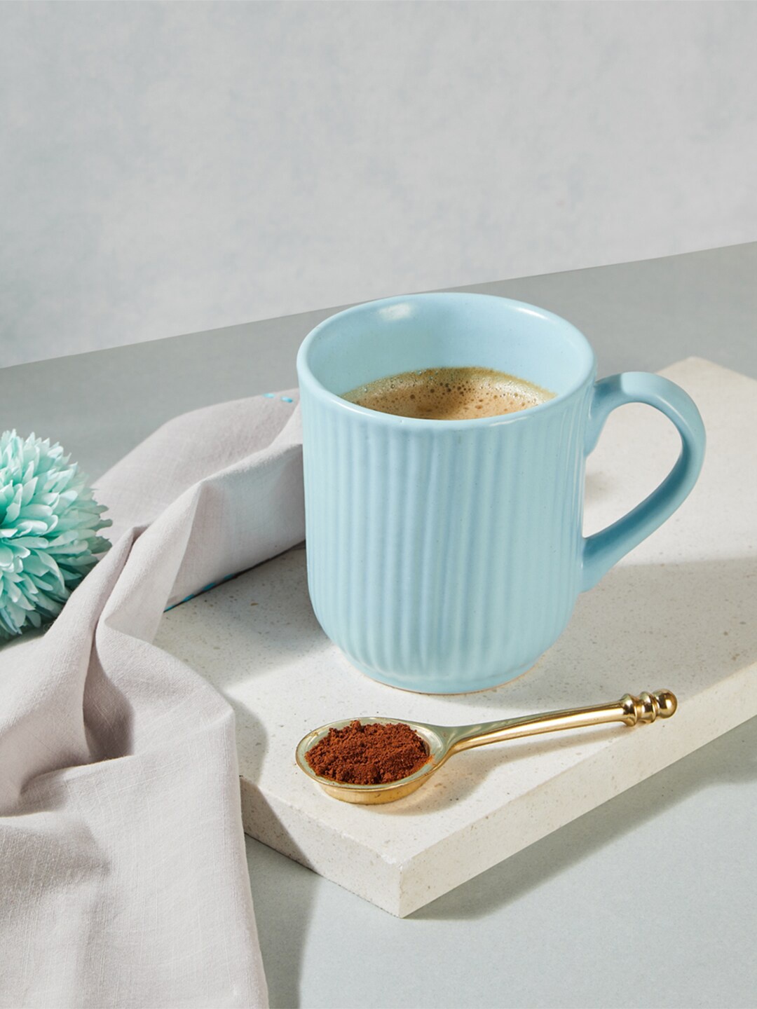 

Fabindia Advika Blue Ceramic Coffee Mug 300ml