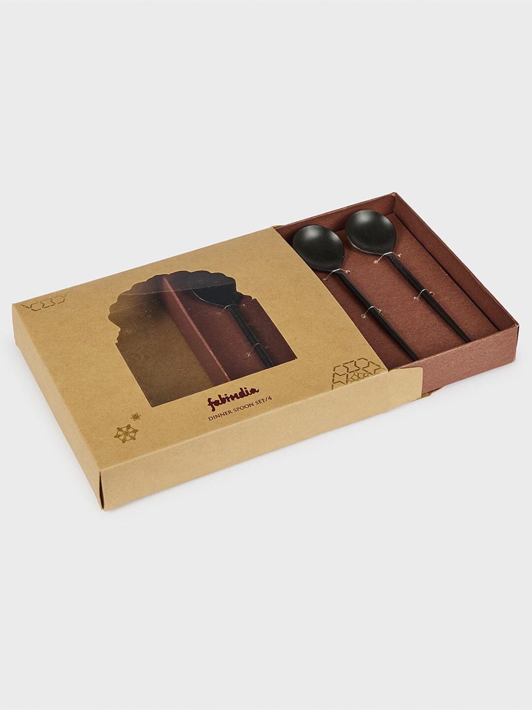 

Fabindia Black 4 Pieces Glossy Dinner Set
