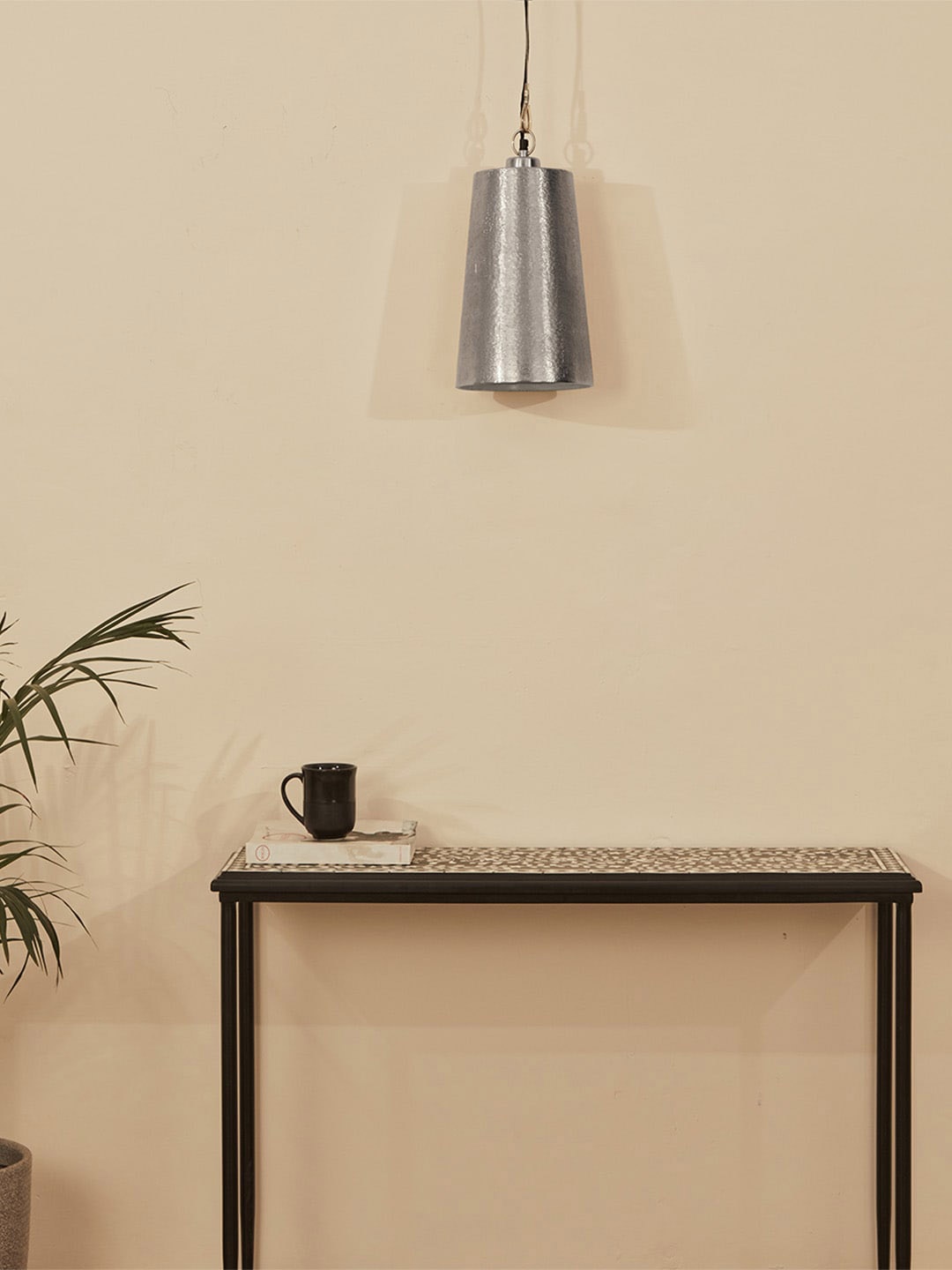 

Fabindia Grey Textured Ceiling Lamp