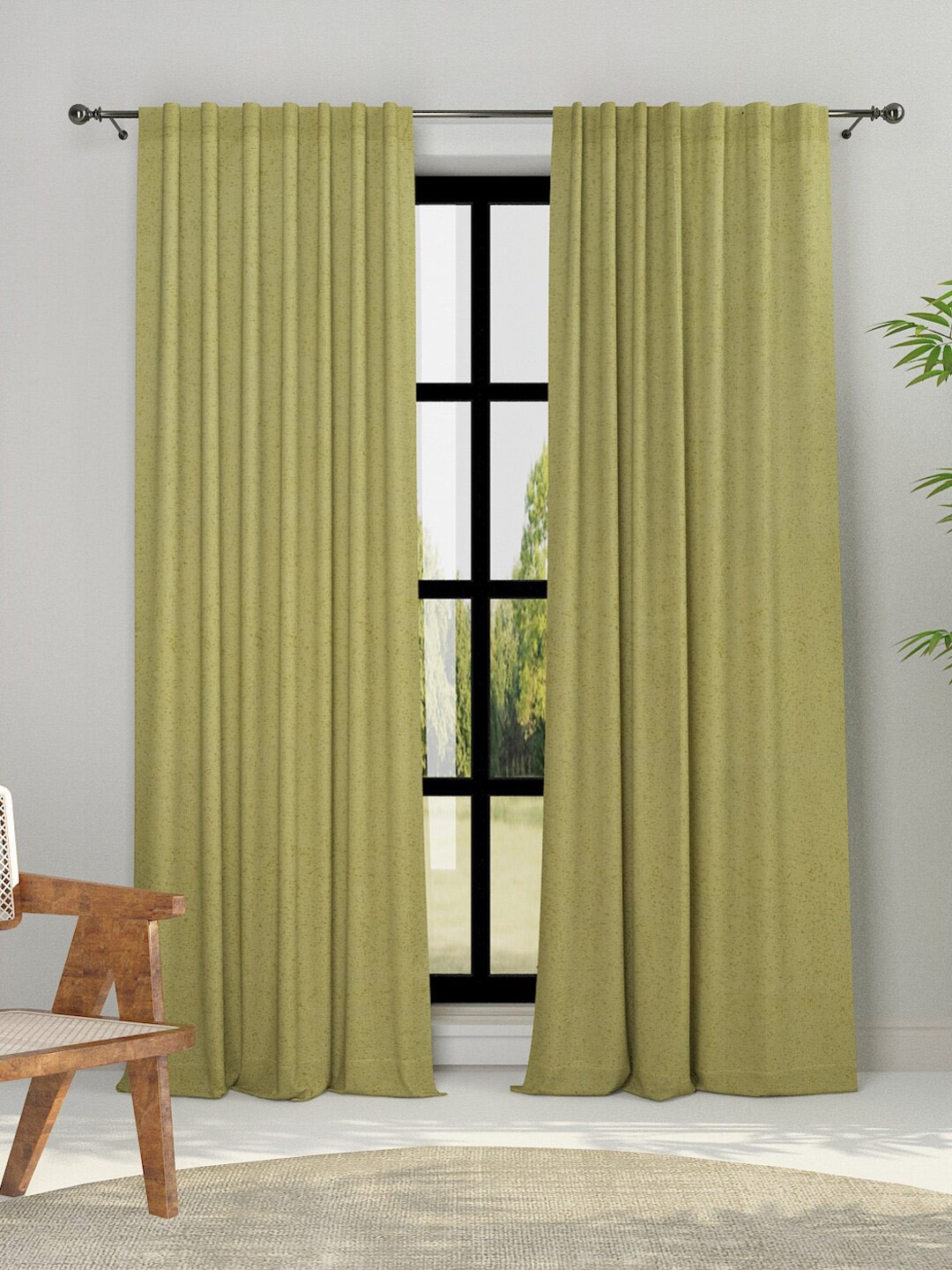 

Fabindia Unisex Green Set of 2 Cotton Long Door Curtain