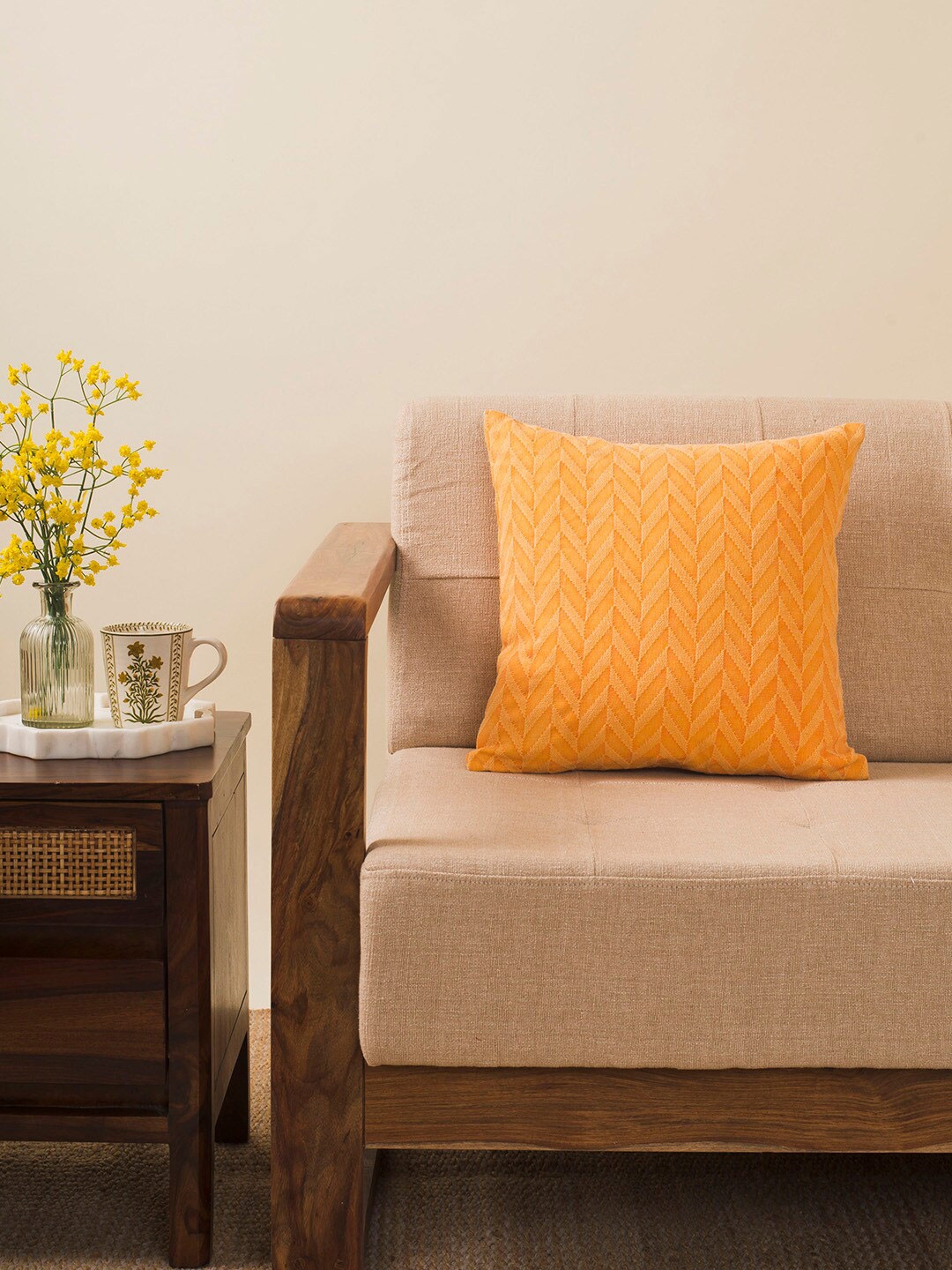 

Fabindia Yellow Geometric Square Cushion Covers