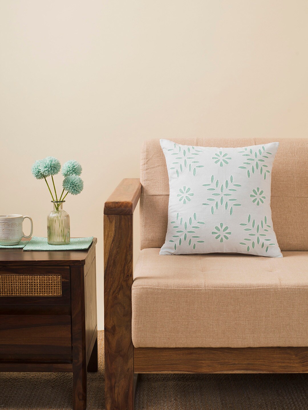 

Fabindia Square Cushion Cover, White