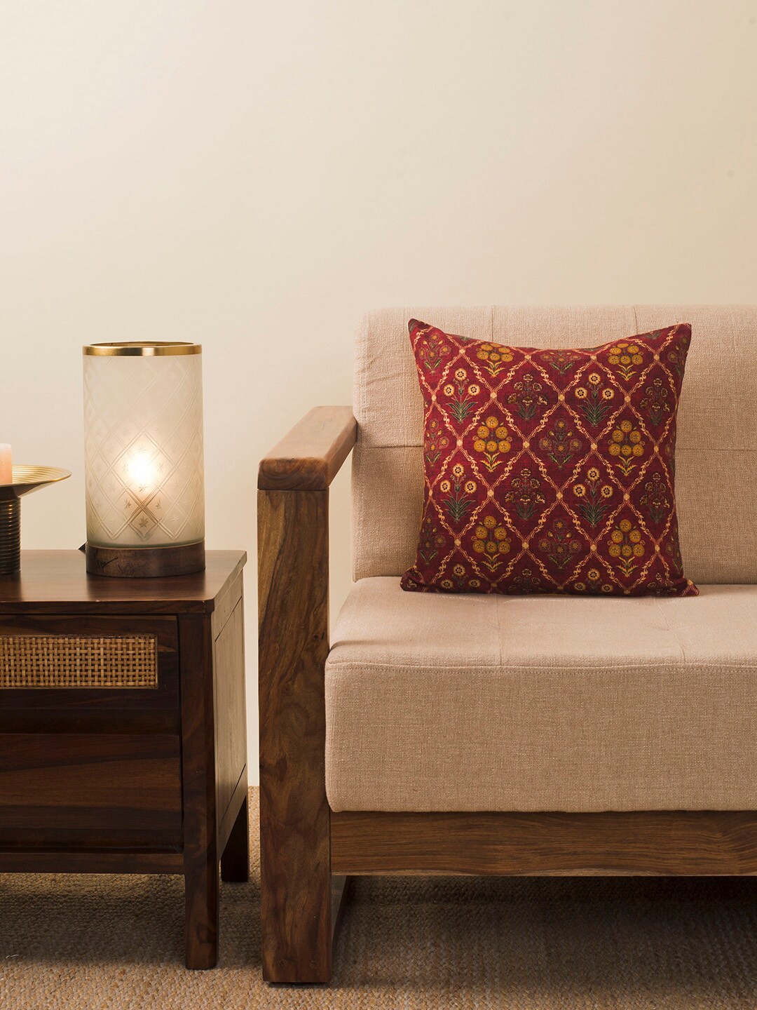 

Fabindia Red & Yellow Floral Square Cushion Covers