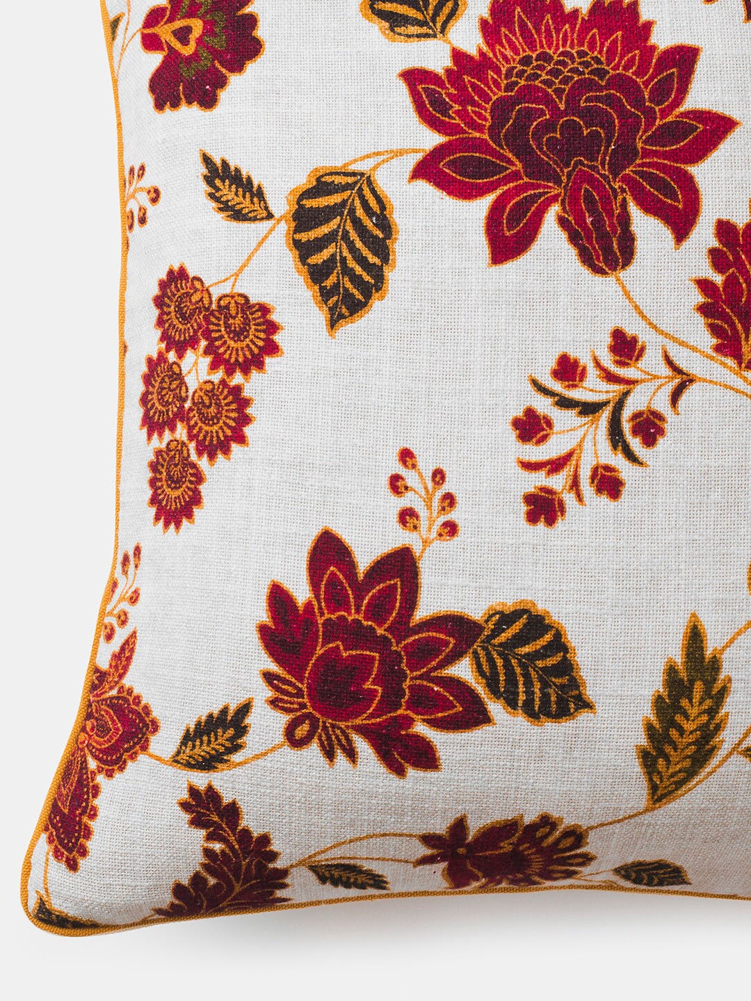 

Fabindia White & Red Floral Square Cushion Covers