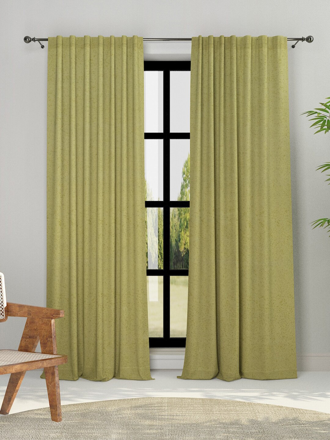 

Fabindia Green Door Woven Curtain