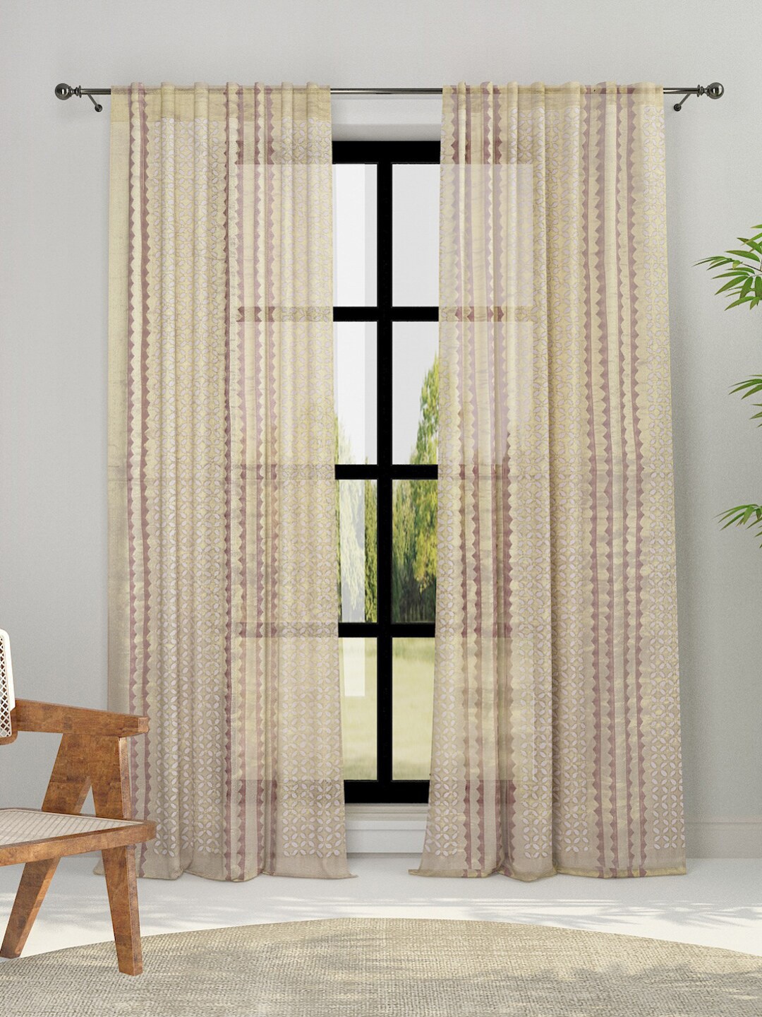 

Fabindia Rose & Yellow Door Curtain