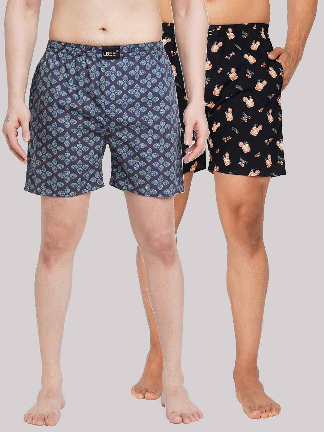 

LBEE Men Black Floral Printed Boxer Shorts Combo Pack