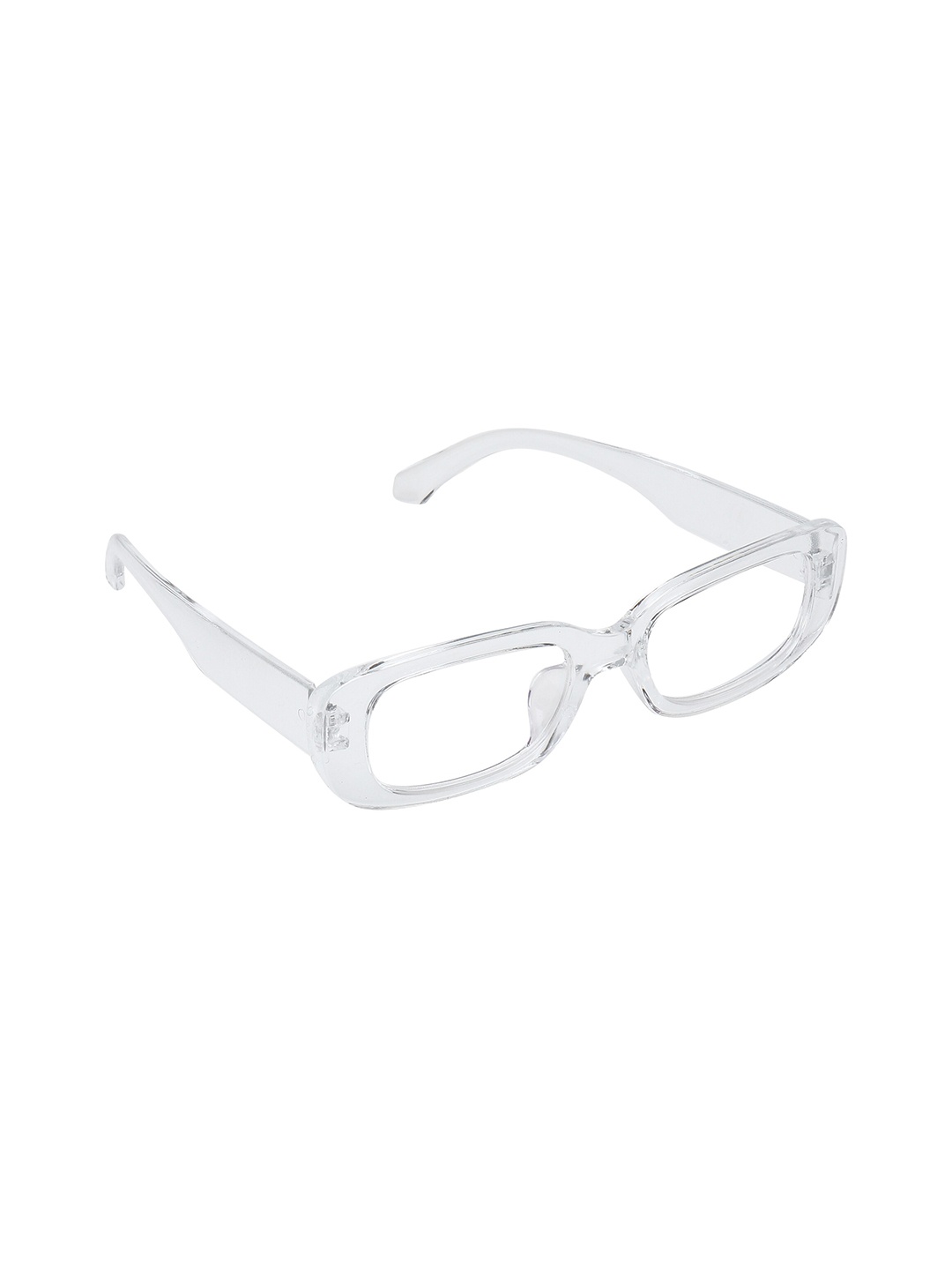 

CRIBA Unisex Clear Lens & White Rectangle Sunglasses with UV Protected Lens